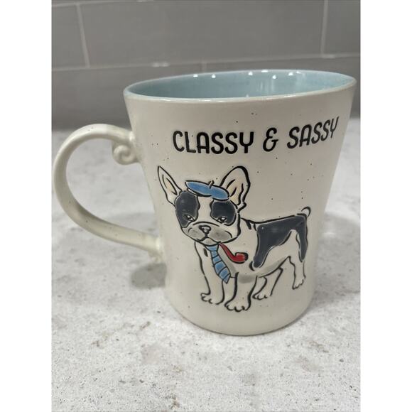 CLASSY & SASSY Frenchie Bulldog Dog Mug by SPECTRUM Designz 2022 Coffee 17oz NEW - Picture 3 of 5